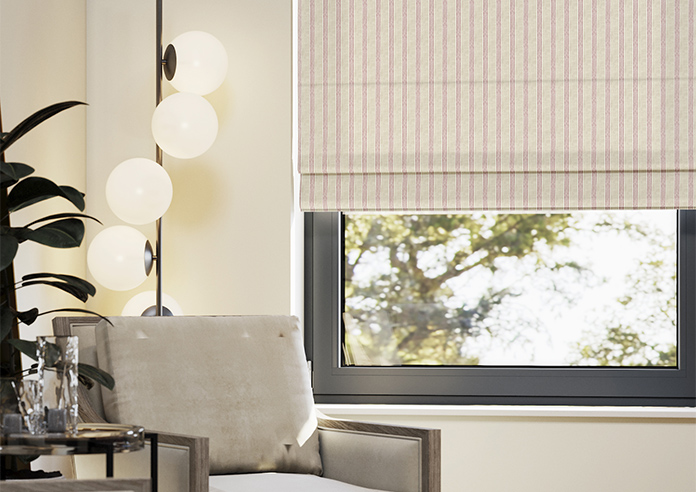 Emily Bond George Stripe Print, Red - Roman Blind - Image 5